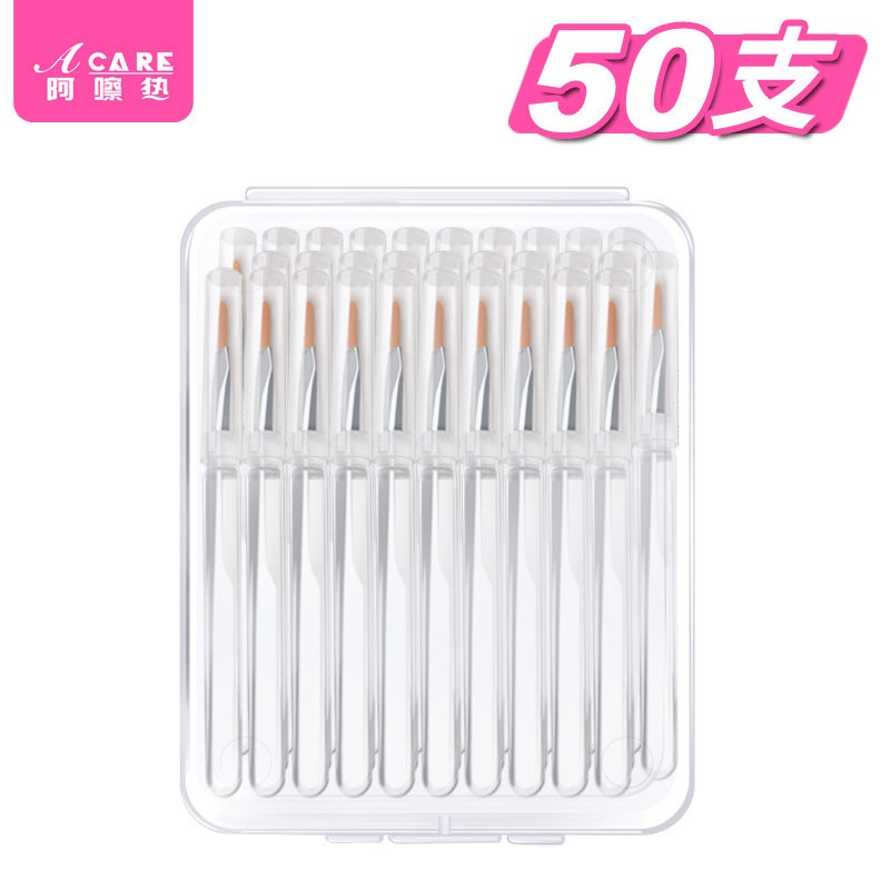 /10Y Transparent Lip Brush With Cover, Mini Horsehair Lip Brush For Lipstick And Makeup - Image 1